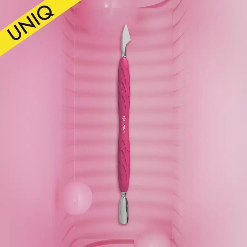 Nagelhautschieber mit Silikongriff "Gummy" UNIQ 10 TYP 3 (schmaler runder Schieber + Beil)