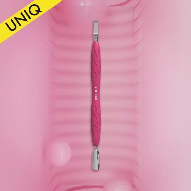Nagelhautschieber mit Silikongriff "Gummy" UNIQ 10 TYP 5 (schmaler runder Schieber + breite Klinge)