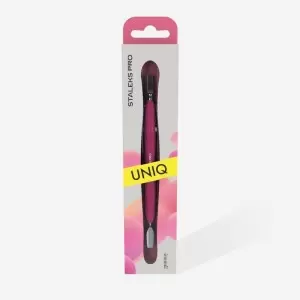 Manicure pusher with silicone handle “Gummy” UNIQ 10 TYPE 5 (narrow rounded pusher + wide blade)