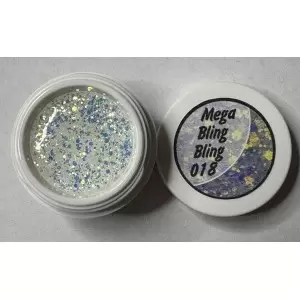 GLITZER 5 ml "MEGA BLING BLING" OPAL BLAU- GOLD 018