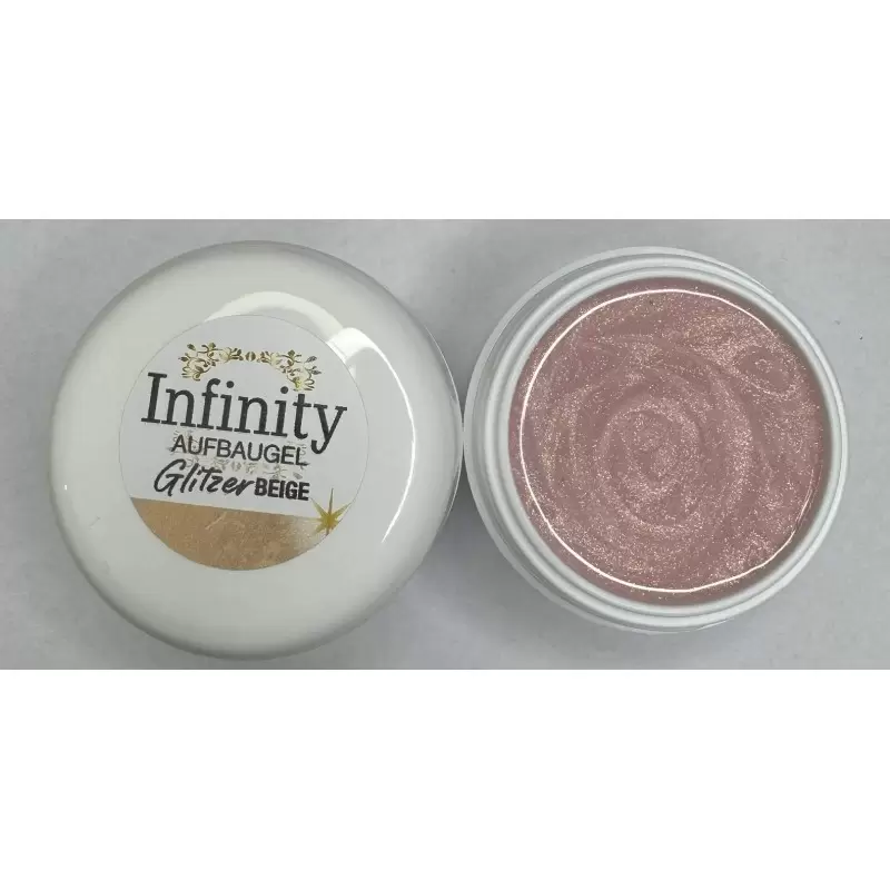 HEMA frei Infinity Aufbaugel Glitzer Beige