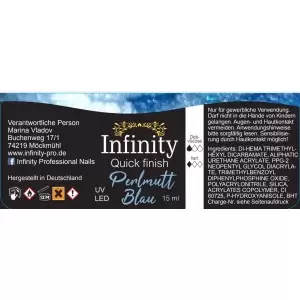 Quick Finish ohne Schwitzschicht Perlmutt BLAU 15 ml Infinity