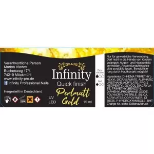 Quick Finish ohne Schwitzschicht Perlmutt GOLD 15 ml Infinity