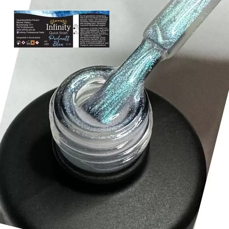 Quick Finish ohne Schwitzschicht Perlmutt BLAU 15 ml Infinity
