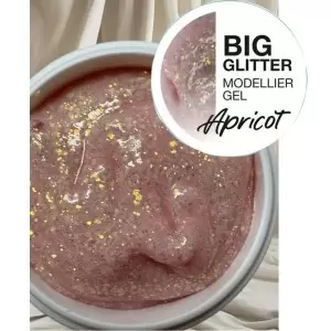 HEMA FREI BIG Glitter UV Aufbau Gel APRICOT