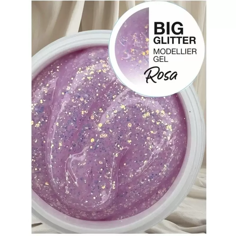 HEMA FREI BIG Glitter UV Aufbau Gel Rosa