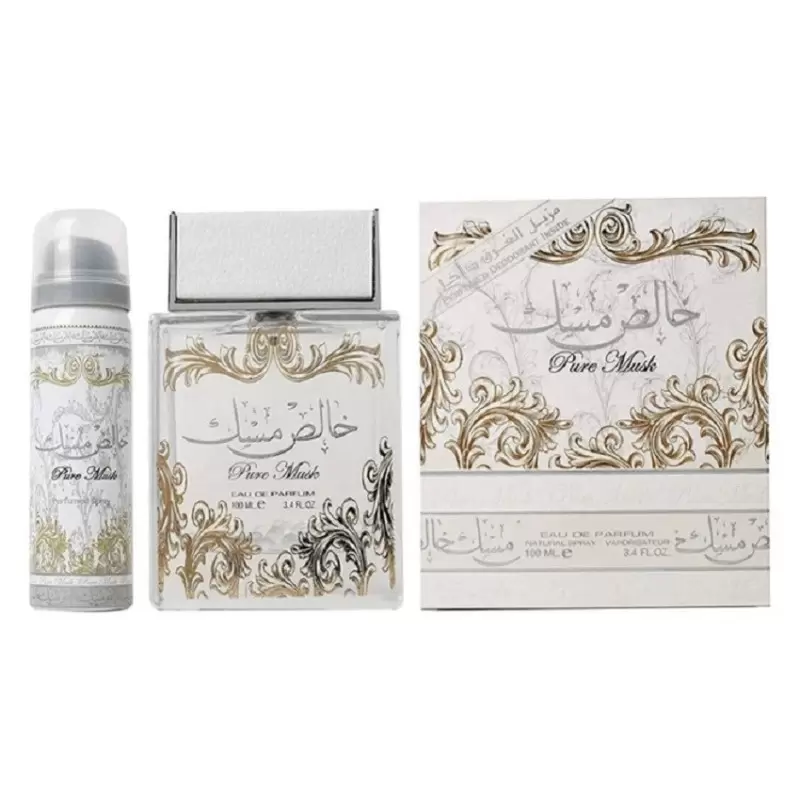 Lattafa Perfume Pure Musk Eau de Parfum 100ml + Geschenk Deo Spray 50 ml